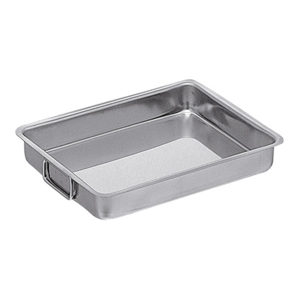 Braadslede RVS | 11 liter | Met beweegbare zijgrepen | 500x350x70(h)mm