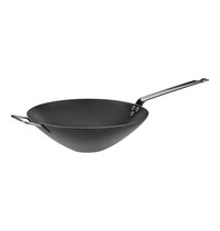 PUJADAS Wok plaatstaal met platte bodem/steel en extra handgreep Ø30cm PUJADAS Wok plaatstaal met platte bodem/steel en extra handgreep Ø30cm