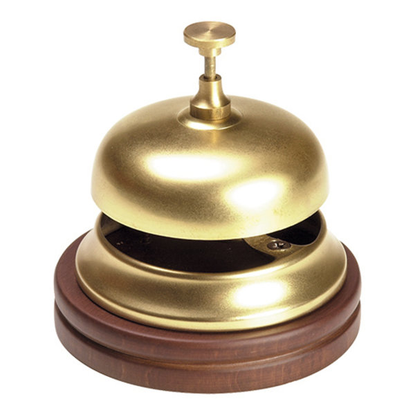 Receptiebel | Messing | Houten Voet | Ø110x120(h)mm