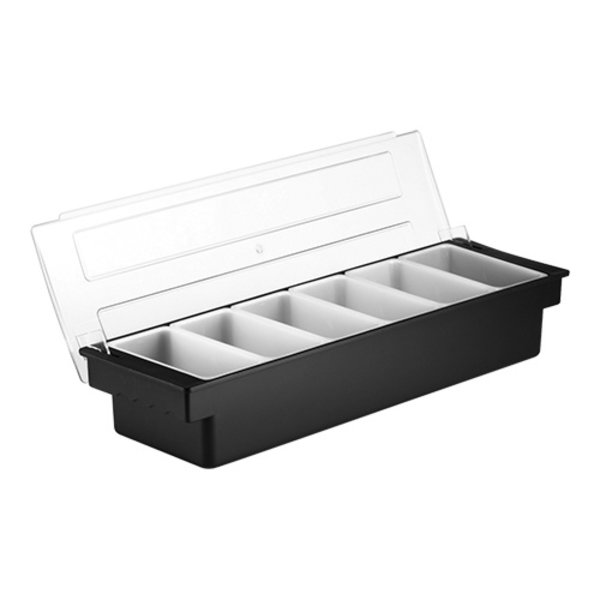 Garneerunit | Kunststof | Zwart | 6x 0.4L | 500x160x100(h)mm