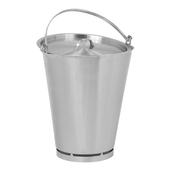 Emmer RVS met stootrand en maatverdeling 15L -  Ø35x35(h)cm