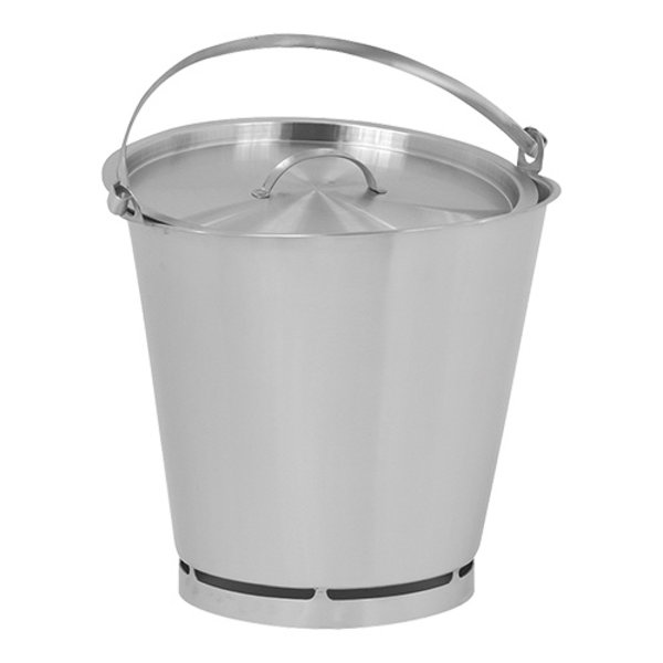 Emmer RVS met stootrand en maatverdeling 10L -  Ø31x27(h)cm
