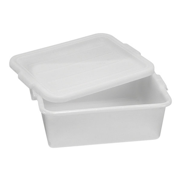 Voedselcontainer polyethyleen wit incl deksel 30 liter 50x38x18(h)cm