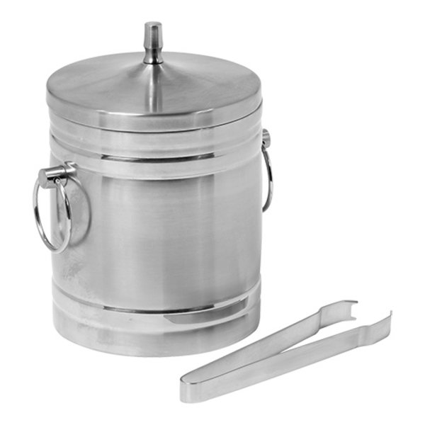 IJsblokjesemmer | RVS | Dubbelwand | Incl. IJsblokjestang | 3L | Ø170x240(h)mm