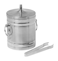 EMGA IJsblokjesemmer | RVS | Dubbelwand | Incl. IJsblokjestang | 1L | Ø130x180(h)mm 