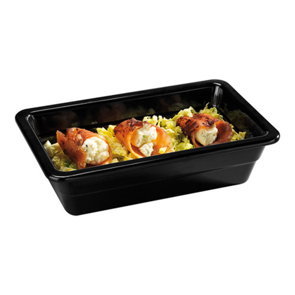 Gastronorm bak zwart melamine | 1/4 GN | 26,5x16,2x6,5(h)cm