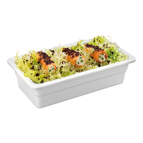 Gastronorm bak wit melamine | 1/4 GN | 26,5x16,2x6,5(h)cm