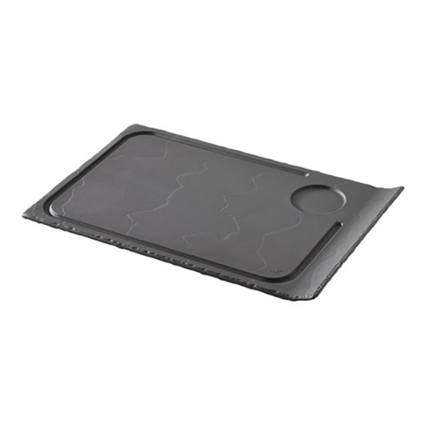 Serveer Steakbord | Zwart | Porselein | Leisteenlook | 330x220x15(h)mm