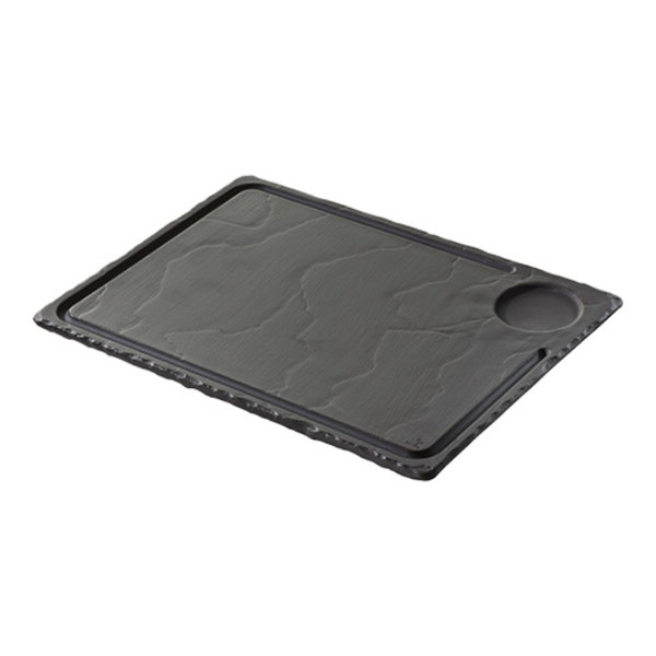 Serveer Steakbord | Zwart | Porselein | Leisteenlook | 330x240x10(h)mm