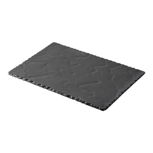 Serveerplateau | Zwart | Porselein | Leisteenlook | 300x200x70(h)mm