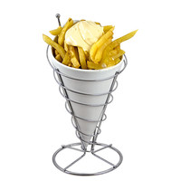 EMGA Serveer Frites-zak | Porselein | Verchroomde | Standaard Ø120x230(h)mm