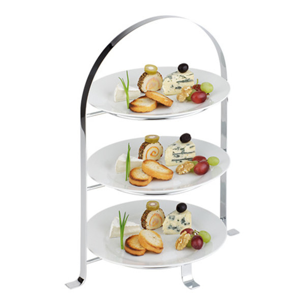 Etagere/Serveerstandaard | Verchroomd | Ø260x430(h)mm