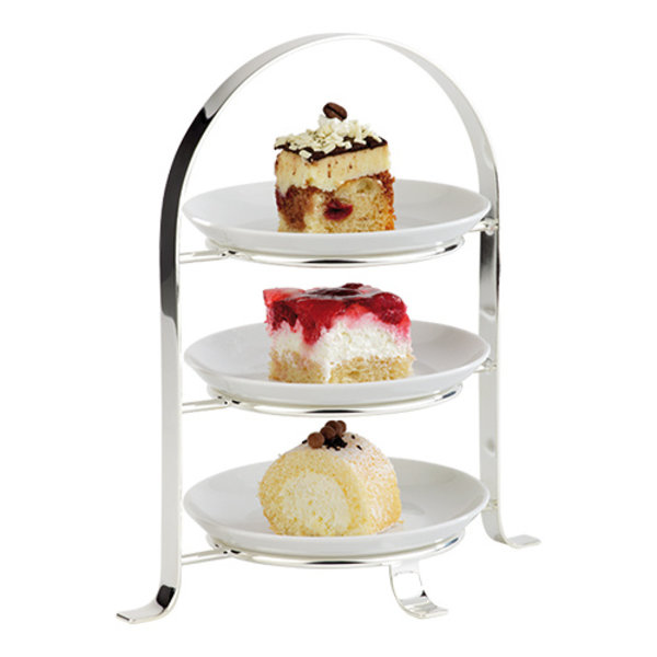 Etagere/Serveerstandaard | Verchroomd | Ø170x260(h)mm