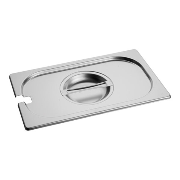Gastronorm deksel RVS met lepel uitsparing | 1/4 GN | 265x162mm