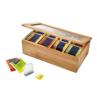 EMGA Theedoos bamboe met 8 compartimenten & magneetsluiting | 280x160x90(h)mm EMGA Theedoos bamboe met 8 compartimenten & magneetsluiting | 280x160x90(h)mm