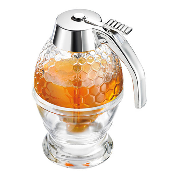 Honingdispenser | Kunststof/Glas | Hygiënisch Doseersysteem | 0.2L | Ø80x140(h)mm