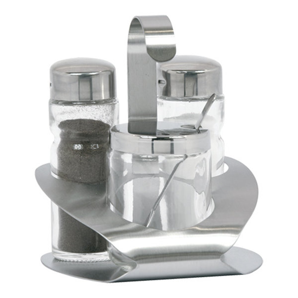 Menage | 3-delig | RVS/Glas | 120(h)mm