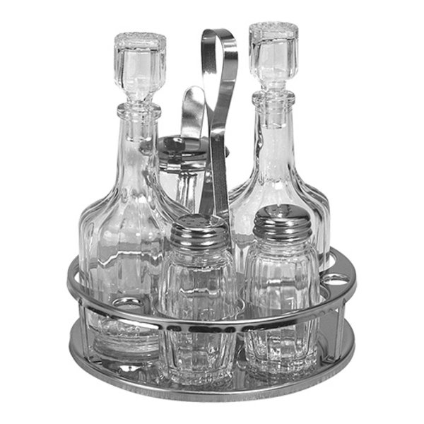 Menage | 5-delig | RVS/Glas | 170(h)mm