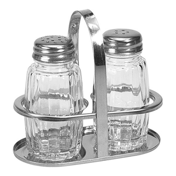 Menage | 2-delig | RVS/Glas | 110(h)mm