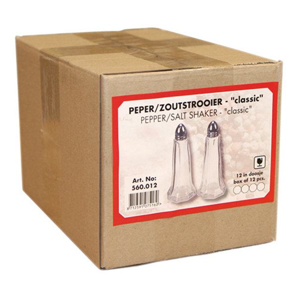 Peper/Zoutstrooier | RVS | 12 Stuks | 70(h)mm
