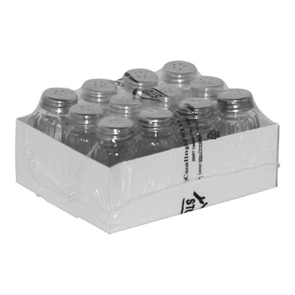 Peperstrooier | RVS/Glas | 12 Stuks | 80(h)mm