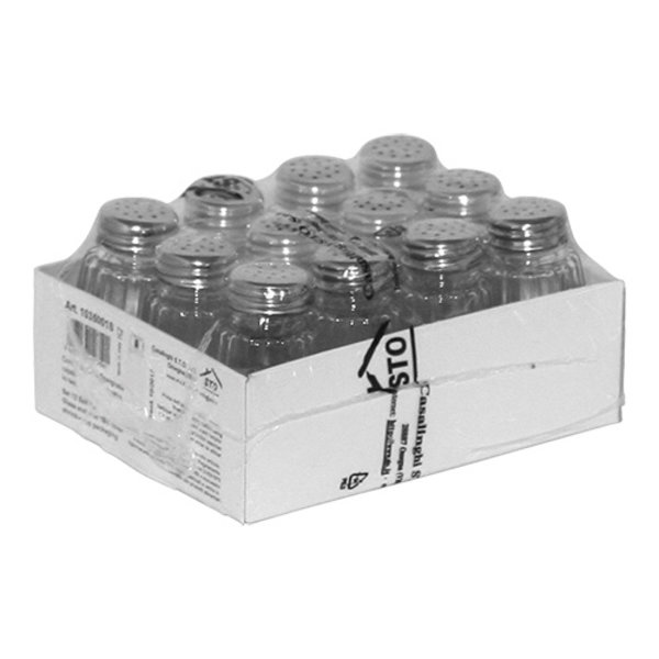 Zoutstrooier | RVS/Glas | 12 Stuks | 80(h)mm