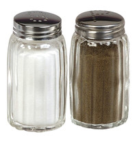 EMGA Peper & Zoutstrooier set van 2 RVS/Glas 7(h)cm EMGA Peper & Zoutstrooier set van 2 RVS/Glas 7(h)cm