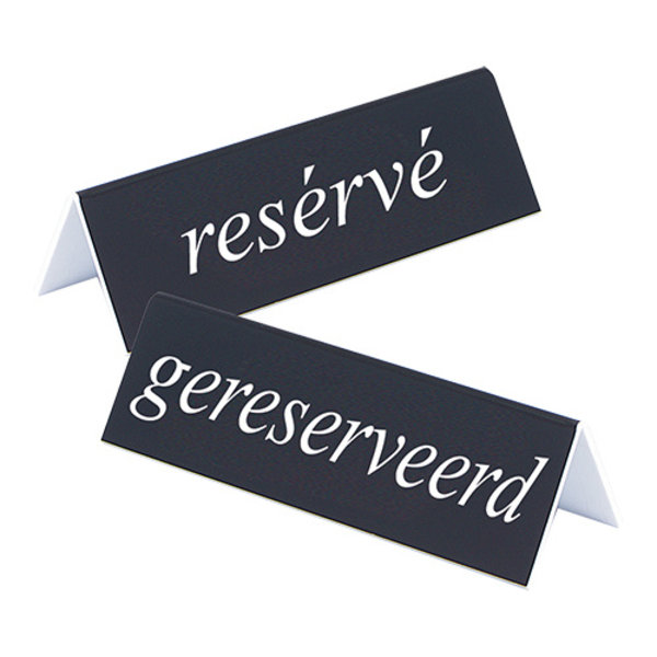 Tafelbordje | Gereserveerd/Reserve | Combi | Kunststof | 2-zijdig | 130x40(h)mm