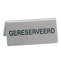 EMGA Tafelbordje | Gereserveerd | RVS | 2-zijdig | 100x45(h)mm