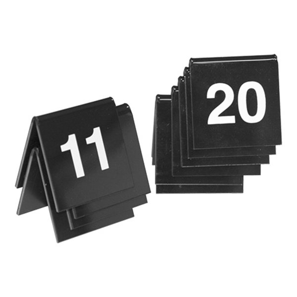 Tafelnummer | 11 t/m 20 | Kunststof | Zwart | 2-zijdig | 40x40(h)mm