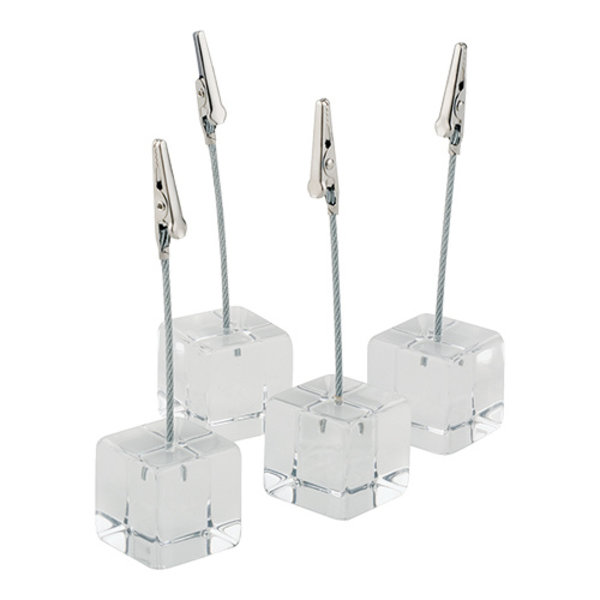 Menuhouders | 4 Stuks | Incl. 20 Kaartjes | 30x30x120(h)mm