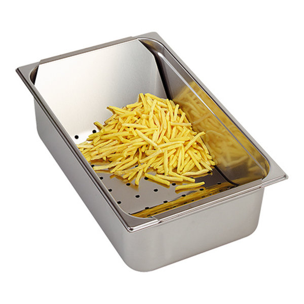 Friet-Uitschepbak | RVS | 1/1 GN | Uitneembaar Lekrooster | 325x530x150(h)mm