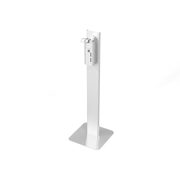 RVS desinfectiepaal incl dispenser met elleboogbediening | 160x20x1418(h)mm