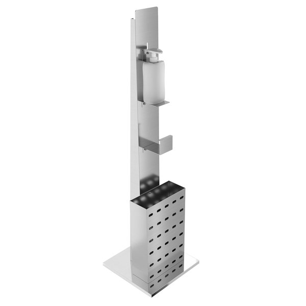 RVS desinfectiepaal incl dispenser 500ml  | 150x125x1460(h)mm