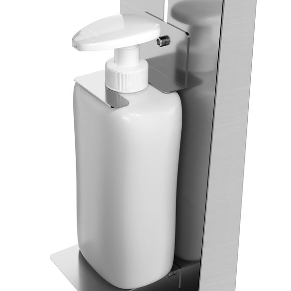 RVS desinfectiepaal incl dispenser 500ml  | 150x125x1460(h)mm