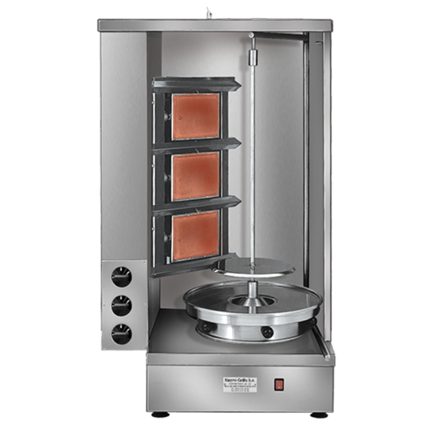 Shoarma-Grill | Gas | 9.9kW | 3 Branders (Infrarood) | Rotatiemotor Onder | 640x520x1120(h)mm