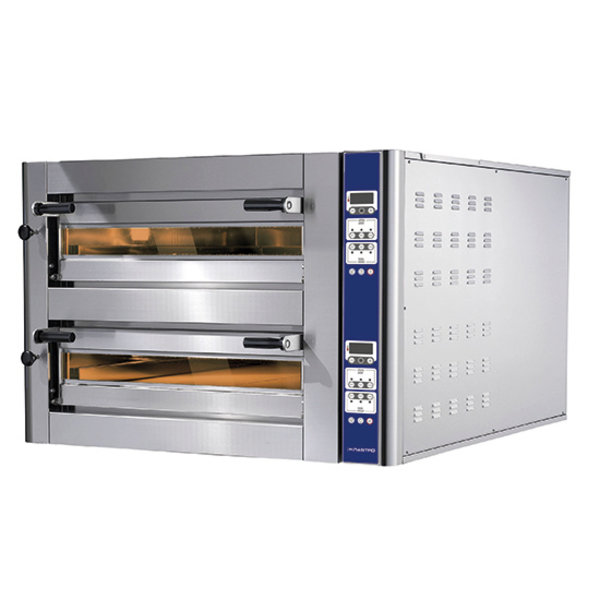 Pizza oven elektrisch | 6+6 35Øcm | 17,2kW/h | 2 kamers met vuurvaste stenen | 1510x1060x780(h)mm