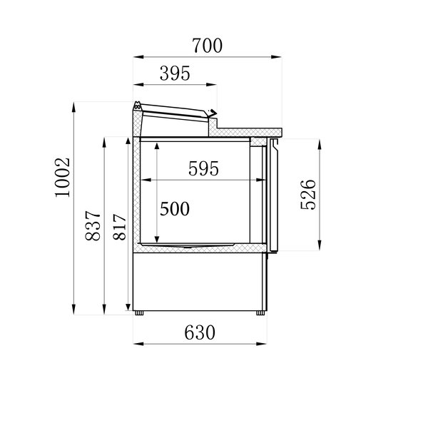 Saladette | 8x 1/6 GN | Geheel RVS | 3 Deurs | Statisch met Ventilator | 1365x700x970(h)mm