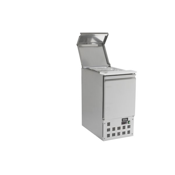 Saladette 1x 1/1 GN | 1 deur | Geheel RVS | Statisch Met Ventilator | 435x700x870(h)mm