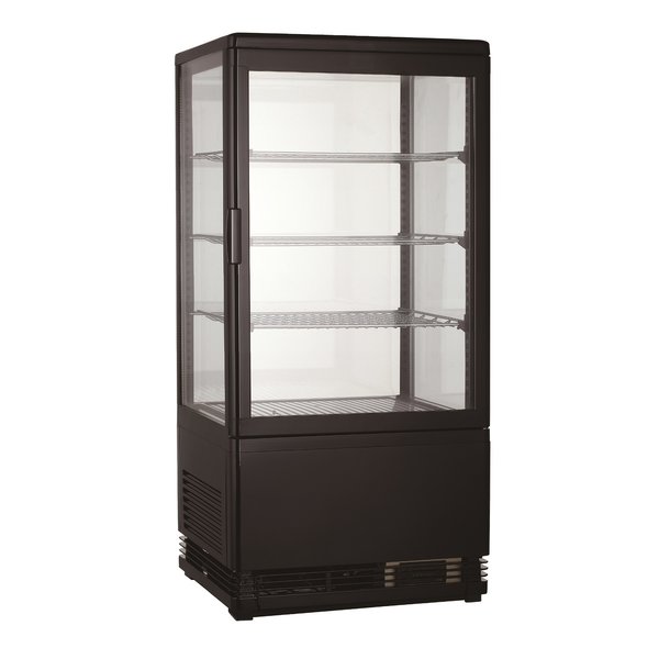 Koelvitrine | 78L | Zwart | 0°C/+12°C | 4 Niveaus | 428x386x960(h)mm