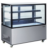 CombiSteel Koelvitrine | 370L | Zwart/Grijs | +2°C/+8°C | 3 Schappen | 1215x675x1210(h)mm