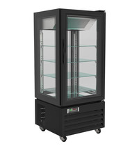 Combisteel Gebaksvitrine vierkant zwart | 280 liter | 4 etages + LED verlichting | 230V | Geforceerd | 650x650x1500(h)mm Combisteel Gebaksvitrine vierkant zwart | 280 liter | 4 etages + LED verlichting | 230V | Geforceerd | 650x650x1500(h)mm
