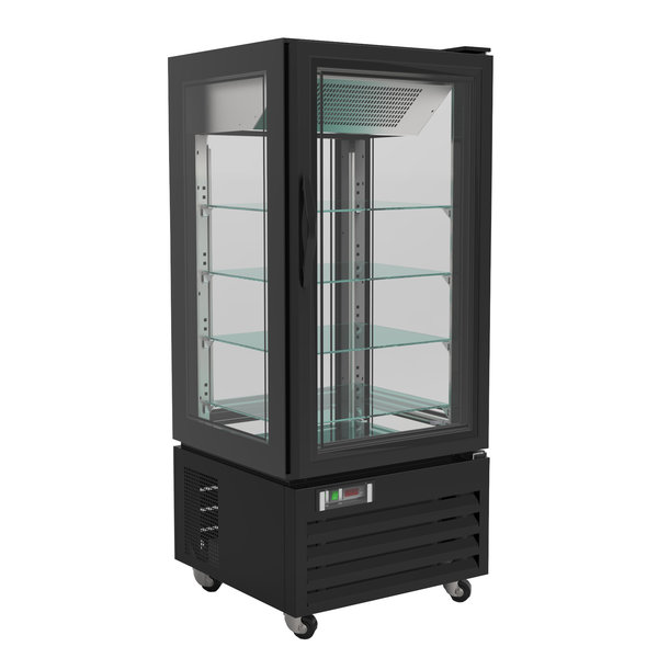 Gebaksvitrine | 280L | Zwart | +2°C/+8°C | 5 Schappen | 650x650x1500(h)mm