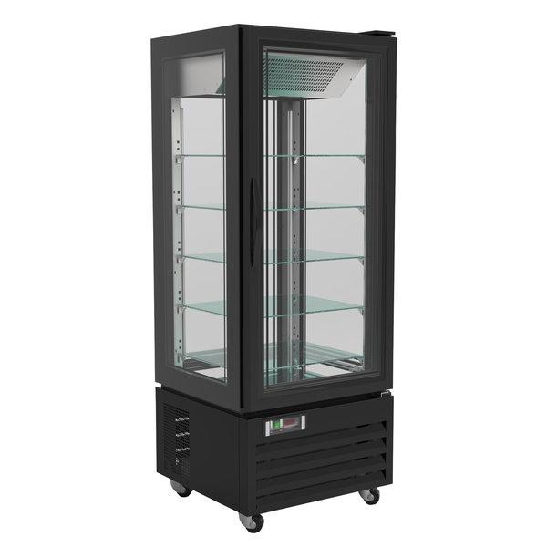 Gebaksvitrine | 400L | Zwart | +2°C/+8°C | 6 Schappen | 650x650x1950(h)mm