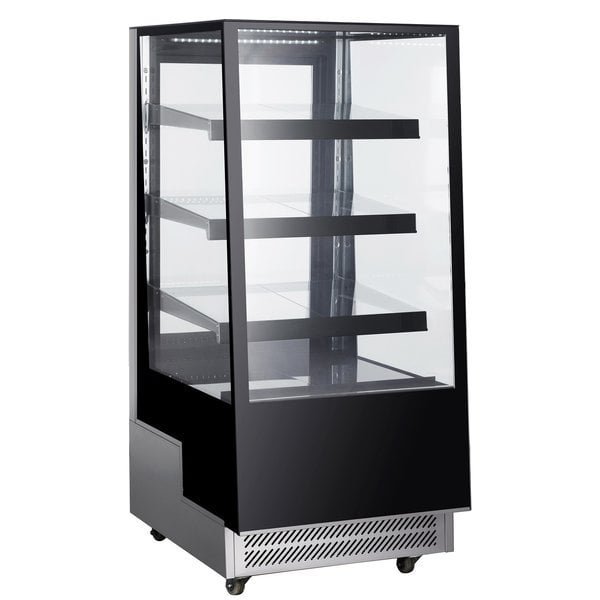 Koelvitrine | 300L | Zwart/Grijs | +2°C/+8°C | 4 Schappen | 650x805x1445(h)mm