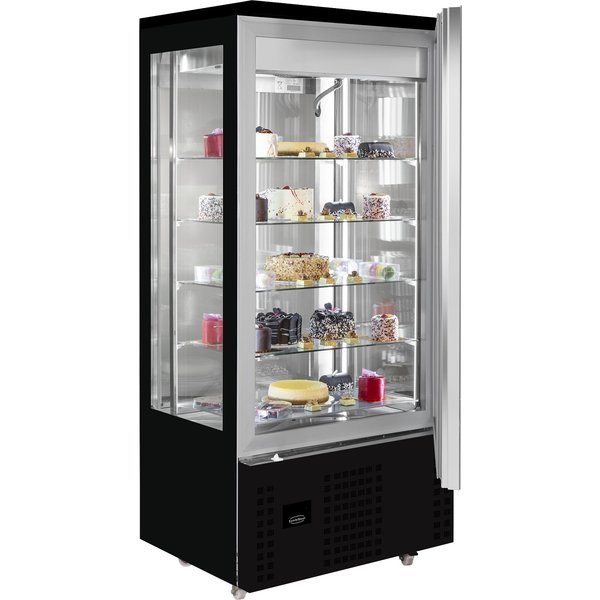 Gebaksvitrine | 400L | Zwart | +2°C/+10°C | 6 Schappen | 800x660x1870(h)mm
