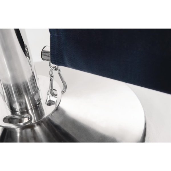 Afzetpaal RVS | Met vlakke knop | Heeft een betonnen voet | 95(h) x 30(Ø)cm