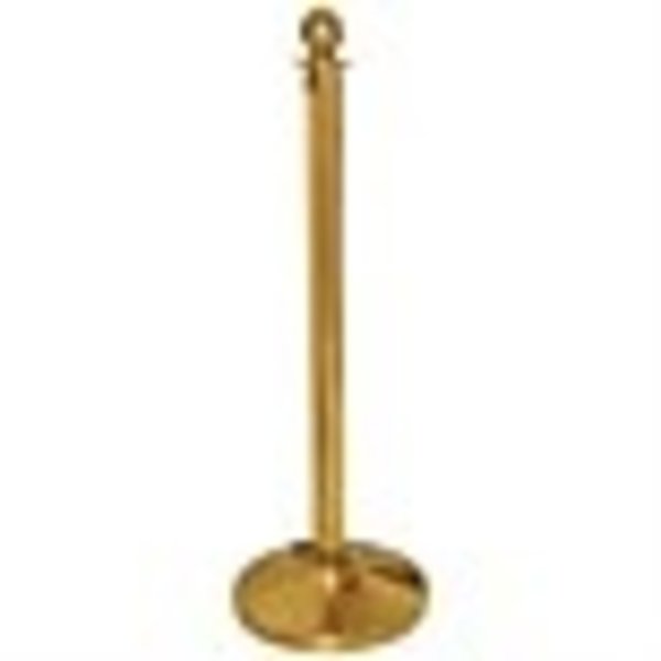 Afzetpaal Messing RVS | Met bolle knop | 95(h) x 30(Ø)cm