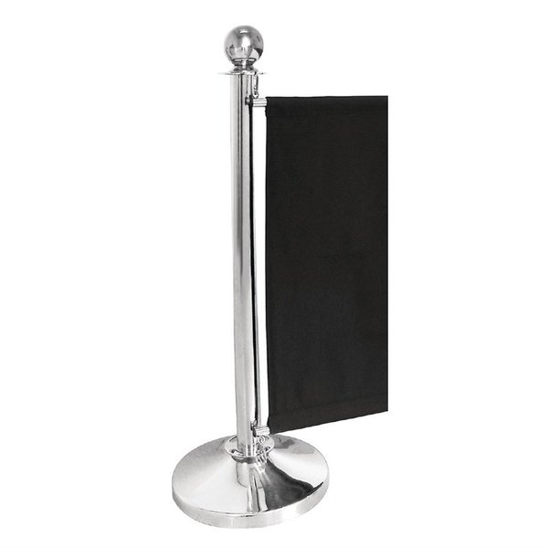 Afzetpaal RVS | Met bolle knop en betonnen voet | 95(h) x 30(Ø)cm