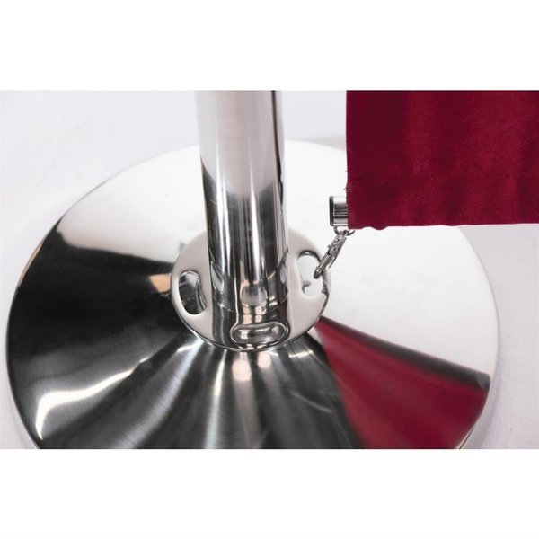 Afzetpaal RVS | Met bolle knop en betonnen voet | 95(h) x 30(Ø)cm